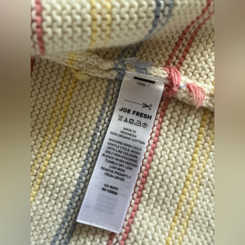 Lovely Organic Cotton Striped Pastel Hooded Baby Button Up Sweater - Picture 5 of 6